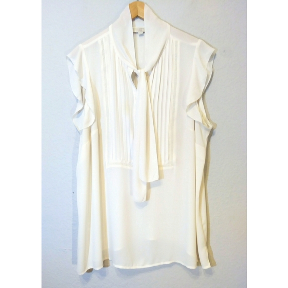 LOFT Tops - Loft Tie Neck Blouse Size 18